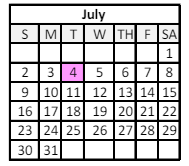 District School Academic Calendar for Elysian Fields Middle School for July 2023