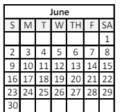 District School Academic Calendar for Elysian Fields Middle School for June 2024