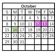 District School Academic Calendar for Elysian Fields Middle School for October 2023