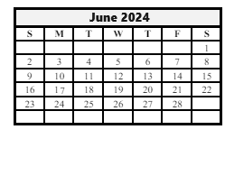 District School Academic Calendar for Wainwright Middle School for June 2024