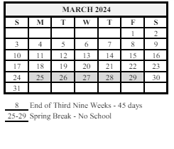 District School Academic Calendar for Wainwright Middle School for March 2024