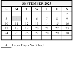 District School Academic Calendar for Wainwright Middle School for September 2023