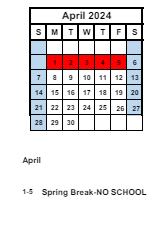 District School Academic Calendar for Akron Elementary School for April 2024