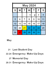 District School Academic Calendar for Akron Elementary School for May 2024