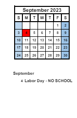 District School Academic Calendar for Akron Elementary School for September 2023