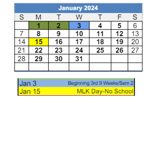District School Academic Calendar for Tipton Elementary School for January 2024