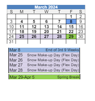 District School Academic Calendar for Tipton Elementary School for March 2024