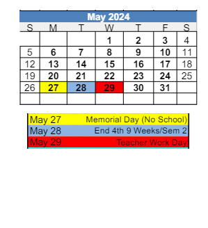 District School Academic Calendar for Tipton Elementary School for May 2024