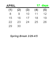 District School Academic Calendar for Grove Patterson Academy Elementary School for April 2024