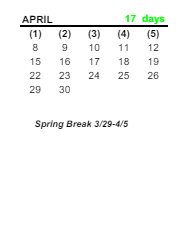 District School Academic Calendar for Old Orchard Elementary School for April 2024