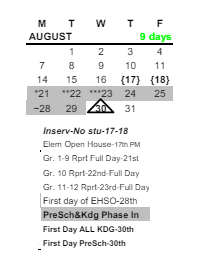 District School Academic Calendar for Leverette Junior High School for August 2023