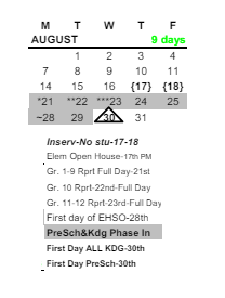 District School Academic Calendar for Grove Patterson Academy Elementary School for August 2023