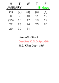 District School Academic Calendar for Mckinley Elementary School for January 2024