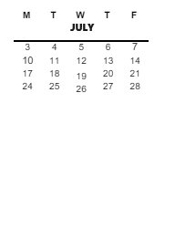 District School Academic Calendar for Mckinley Elementary School for July 2023