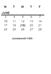 District School Academic Calendar for Bowsher High School for June 2024