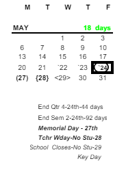 District School Academic Calendar for Grove Patterson Academy Elementary School for May 2024