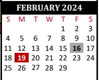 District School Academic Calendar for Tomball Junior High for February 2024