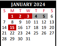District School Academic Calendar for Beckendorf Intermediate for January 2024