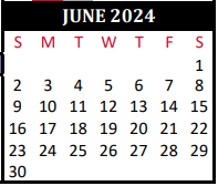 District School Academic Calendar for Lakewood Elementary for June 2024