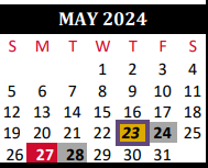District School Academic Calendar for Tomball Intermediate for May 2024