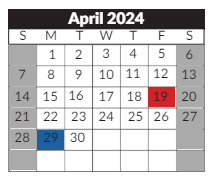 District School Academic Calendar for Ross Elementary for April 2024