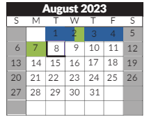 District School Academic Calendar for Williams Science And Fine Arts Magnet School for August 2023