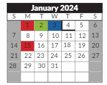 District School Academic Calendar for Hope Street Charter Academy for January 2024