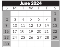District School Academic Calendar for Sheldon Child Development for June 2024