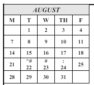 District School Academic Calendar for Richardson (edward J.) Middle for August 2023