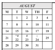 District School Academic Calendar for Magruder (philip) Middle for August 2023