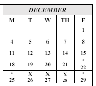 District School Academic Calendar for Richardson (edward J.) Middle for December 2023