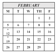 District School Academic Calendar for Edison Elementary for February 2024