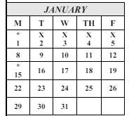 District School Academic Calendar for North High for January 2024