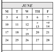 District School Academic Calendar for Magruder (philip) Middle for June 2024