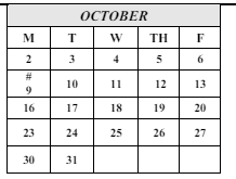 District School Academic Calendar for Magruder (philip) Middle for October 2023