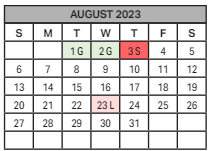 District School Academic Calendar for Soleng Tom Elementary School for August 2023