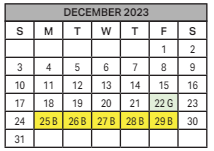 District School Academic Calendar for Soleng Tom Elementary School for December 2023