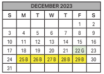 District School Academic Calendar for Hollinger Elementary School for December 2023