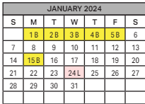 District School Academic Calendar for Art Works Academy for January 2024