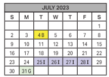 District School Academic Calendar for C E Rose Elementary School for July 2023