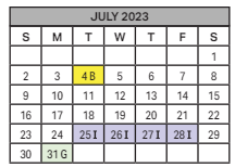 District School Academic Calendar for Collier Elementary School for July 2023