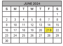 District School Academic Calendar for Lowell H Smith Elementary School for June 2024