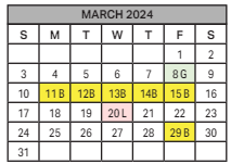District School Academic Calendar for Soleng Tom Elementary School for March 2024