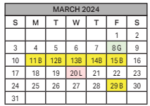 District School Academic Calendar for Raul Grijalva Elementary School for March 2024