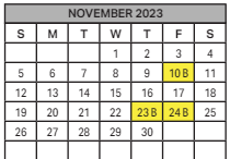 District School Academic Calendar for Manzo Elementary School for November 2023