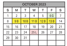 District School Academic Calendar for Rincon High School for October 2023