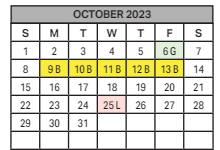 District School Academic Calendar for Manzo Elementary School for October 2023