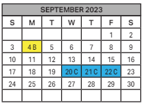 District School Academic Calendar for John E White Elementary School for September 2023