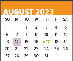 District School Academic Calendar for Mclain High School For SCIENCE/TECH. for August 2023