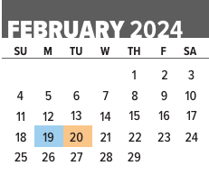 District School Academic Calendar for Mclain High School For SCIENCE/TECH. for February 2024